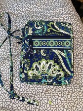 Vera Bradley Blue/Green/Turquoise Paisley Crossbody Swing Flap Top Bag Small I 