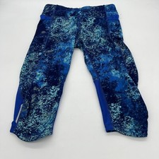 Athleta Womens Capri Leggings Size Small Blue Stretch Polyester Blend
