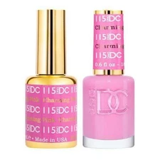 DND DC Soak Off Gel Polish + Matching Nail Lacquer - #115 Charming Pink