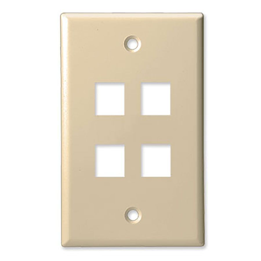 SCP 204 - 4 PORT - KEYSTONE WALL PLATE -SINGLE GANG - 10 EA/PER PACK