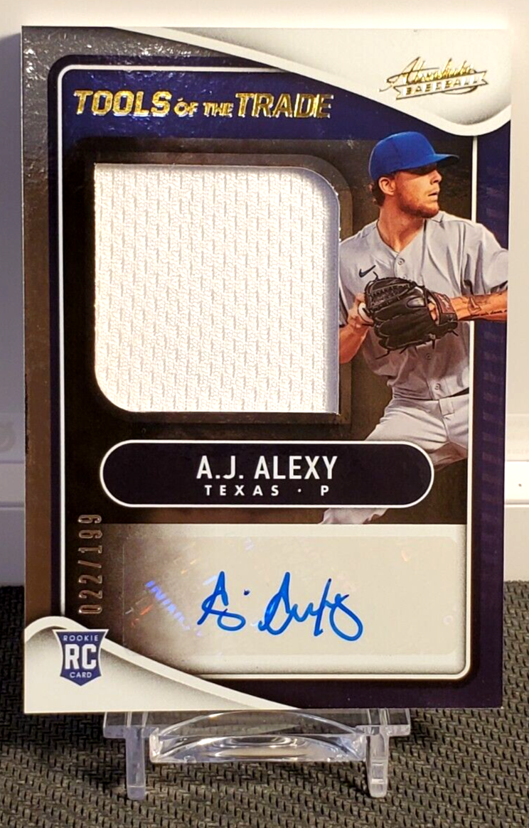 2022 A.J. Alexy Panini Absolute Baseball RC RPA Tools of the Trade /199 ...