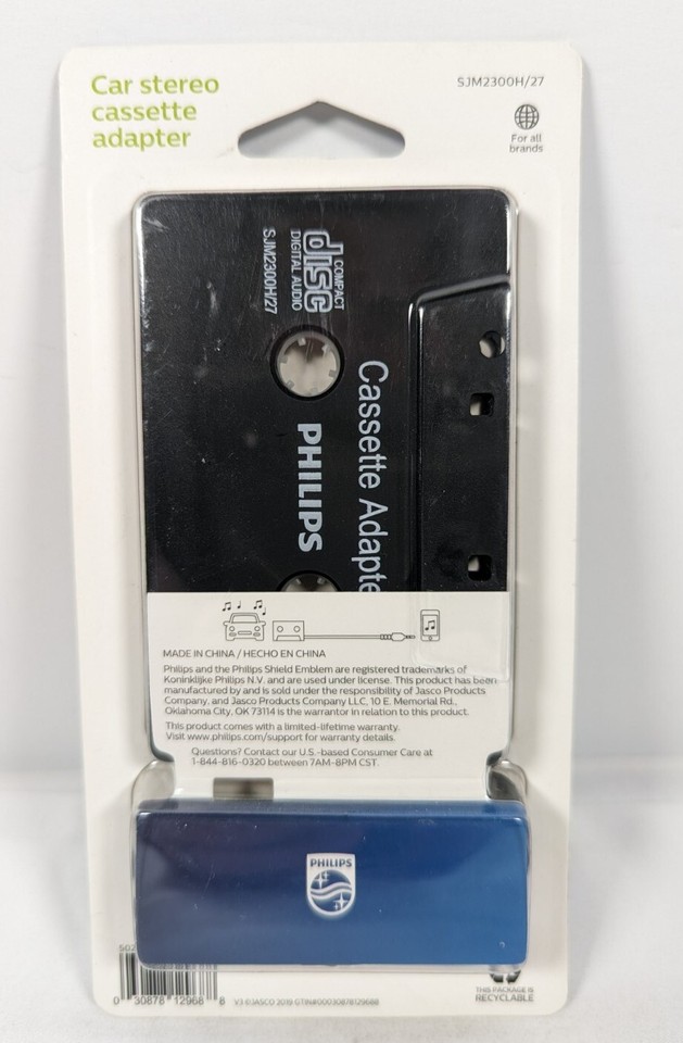 Philips Car Stereo Cassette Adapter Cassette To 3.5mm Audio SJM2300H/27