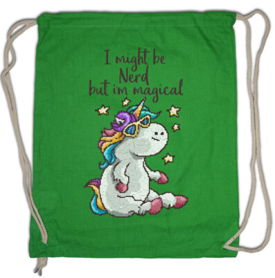 Nerd Unicorn Turnbeutel Fun Geek Glasses Rainbow Computer Admin Gamer
