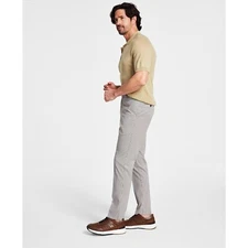 Tommy Hilfiger Men's Modern-Fit TH Flex Stretch Plaid Dress Pants Tan B4HP