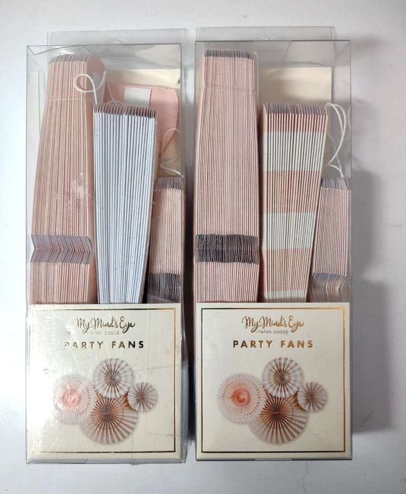 Lote de 2 fans de fiesta My Mind's Eye Basics paquete de 4 manualidades en papel multicolor 2018 Foto 3 de 4