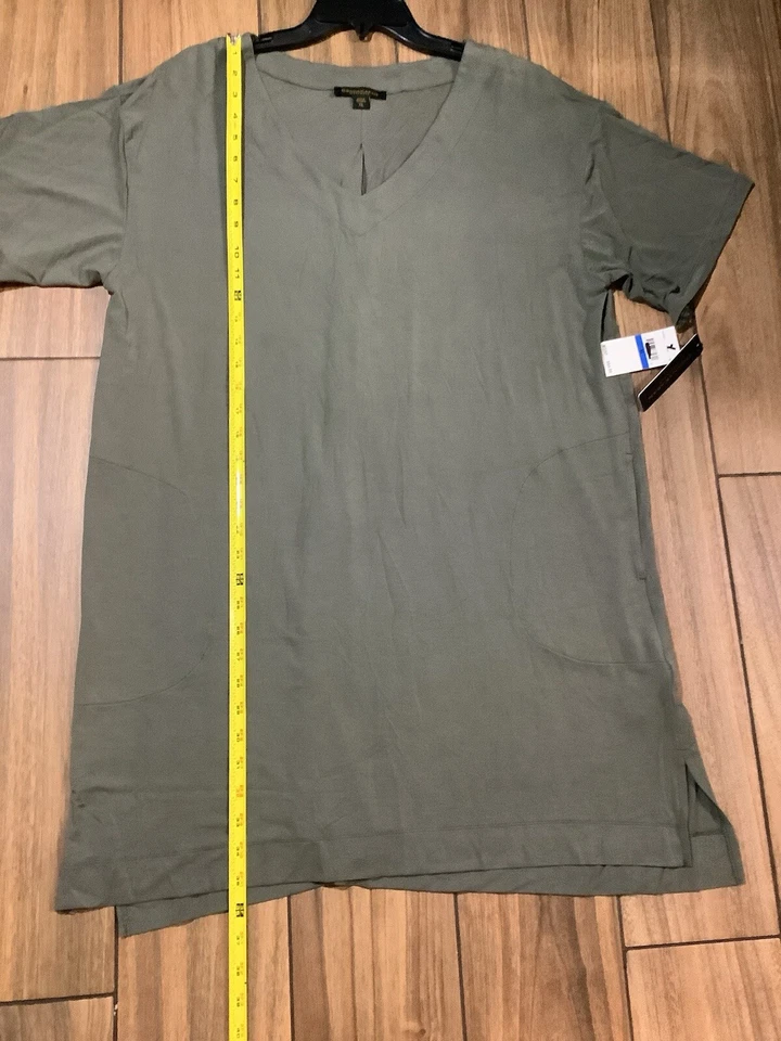 Donna Karan Modal Tejido Ropa de Dormir Para Mujer Talla XL Manga Corta Vestido Verde Cazador Foto 4 de 4