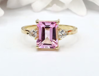 4.00 Ct Certified Emerald Shape Diamond Yellow Gold Finish Great Shine & Luster