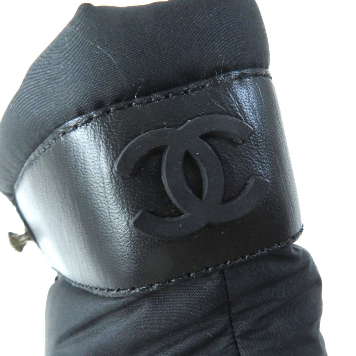 CHANELレディース CHANEL G34082 COCONEIGE Short Boots 35.5 Black x Silver