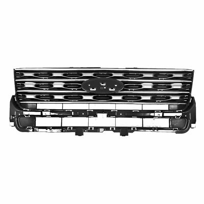 Front Bumper Grille Dark Chrome Fit 2016-17 Ford Explorer FB5Z8200AB FO1200577