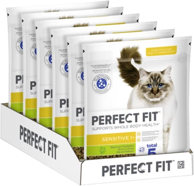 6x750g Perfect Fit Katzenfutter Trockenfutter Sensitive mit Truthahn