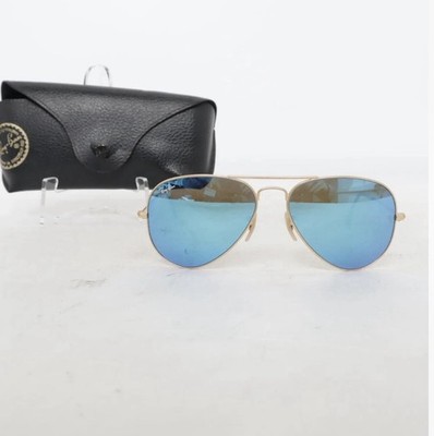 Rayban Aviator, Gold, Blaue Gläser