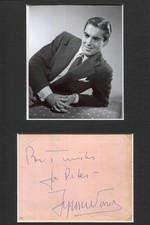 ACTOR Tyrone Power autograph, signed album page & mounted