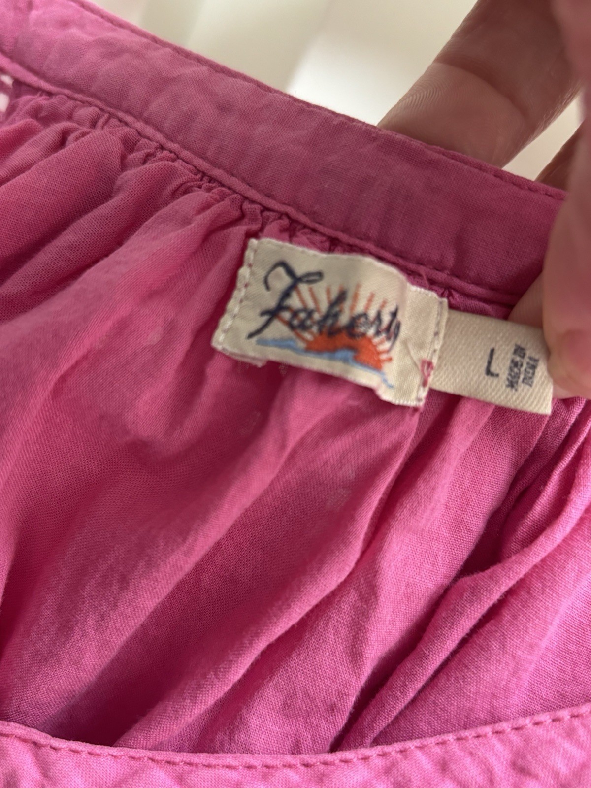 Faherty Eyelet Patchwork Top Women’s Large Pink B… - image 5