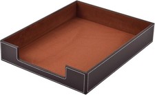 Leather Letter Tray, Office Supplies Desk Organizer for Mail Paper Files