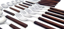 Vintage Mid Century Design Besteck 6 Personen Danish Modern Rosewood cutlery /AP