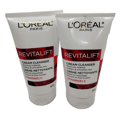 2 Pack L'Oreal Paris RevitaLift Smoothing Facial Cream Cleanser 150ml