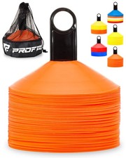 Pro Disc Cones Set of 50 - Agility Soccer Cones with Carry Bag and Holder f...