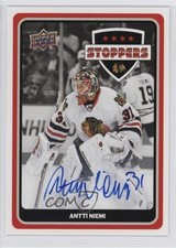 2025 Upper Deck Chicago Blackhawks Centennial Stoppers Antti Niemi #S-8 Auto uf7