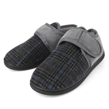 Mens Terry Cloth Slippers Cozy Indoor House Shoes Winter Memory Foam Slippers