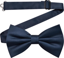 Solid Color Pre-tied Bow Tie Quality Adjustable Bowtie for Men Party Wedding