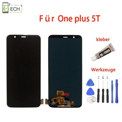 Für OnePlus 5T LCD Display (OLED) Einheit Touch Reparatur Schwarz + Werkzeuge