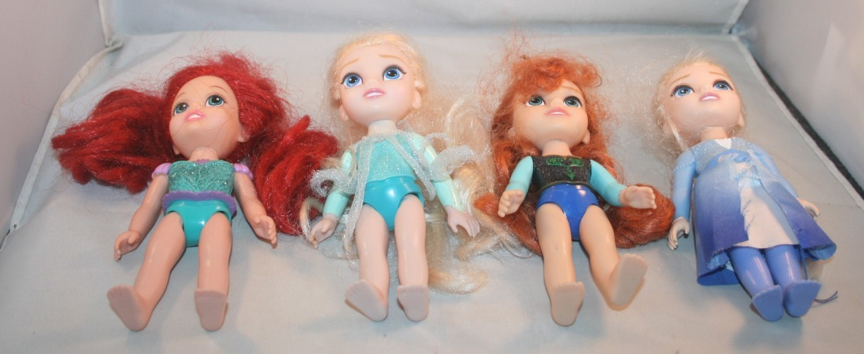 Frozen Anna, Elsa, Ariel And Cinderella Lot Of 4
