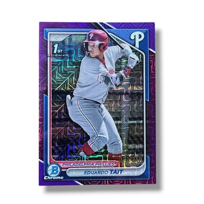 Eduardo Tait 1st Bowman Purple Mojo Refractor 80/250 2024 Bowman Chrome BCP-164
