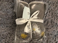 Luxury Satin Comforter Set Gray Floral Embroidered Bedding Set Soft Queen Kin