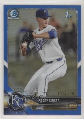 2018 Bowman Draft Chrome Blue Refractor 120/150 Brady Singer #BDC-135 2s6
