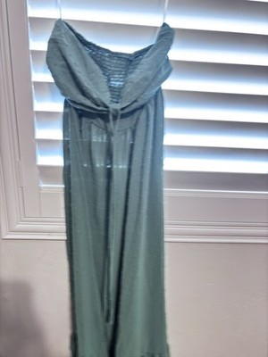 Love Tree Blue Floral Sleeveless Cut-Out Jumpsuit Tie Closure Size