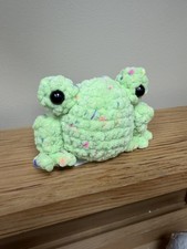 Handmade Chunky Frog Mint with Sprinkles Crochet Plushie  Soft Stuffed Animal