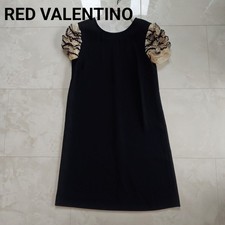 RED VALENTINO Red Valentino Tulle Pleated Sleeve Dress Black