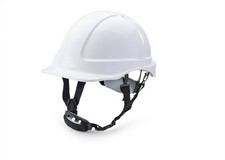 Beeswift Reduced Peak Safety Helmet EN397 Vented Hard Hat Ratchet Black/White