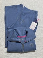 NEW NWT JUICY COUTURE OG Bling Logo Tracksuit Set Frosted Blue Size L