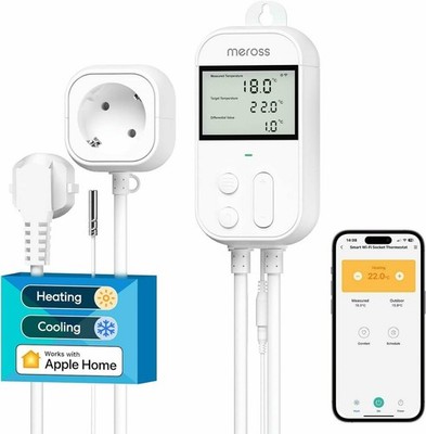 Intelligenter Thermostat mit Wi-Fi-Steckdose Meross MTS960 B-WARE