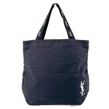 Borsa tote Yves Saint Laurent YSL ricamo tela oro nera Auth 0720