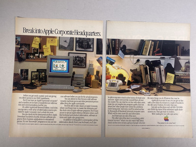 Apple 1980's vintage original magazine ad (Nibble mag.) 2 pages - FREE SHIPPING