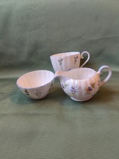 Royal Tuscan Fine Bone China Zucker 4,5 x 8 cm & Milchk&auml;nnchen 5 x 5,5 cm Set & 1 Tasse