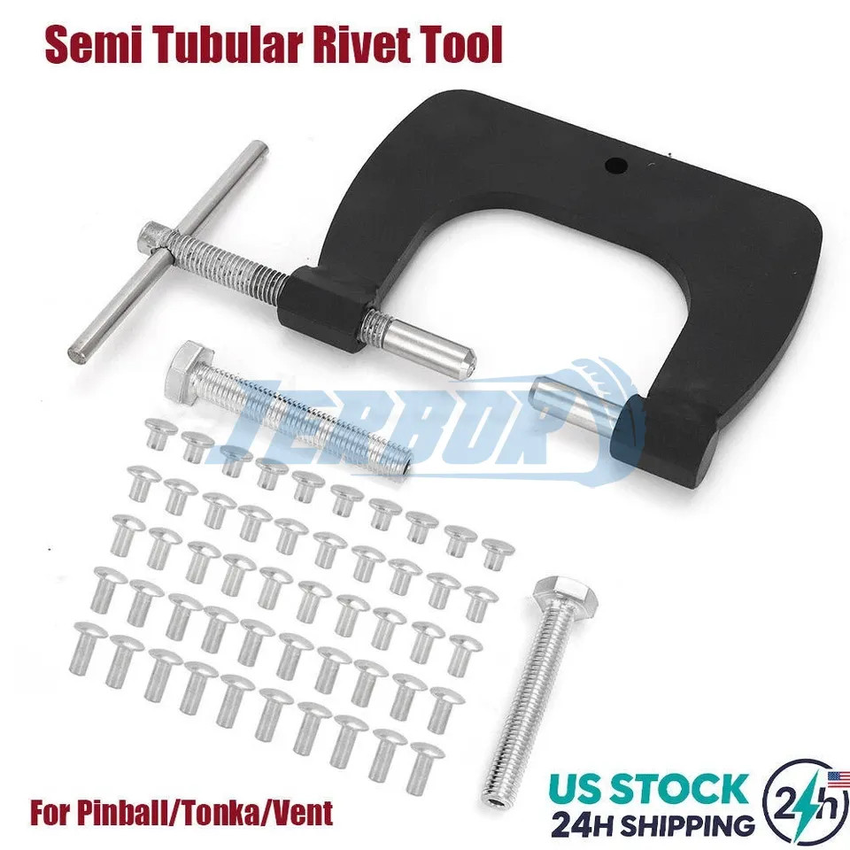 Semi Tubular Rivet Tool For 1/8" Semitubular Rivets Vent Window Restoration Kit-