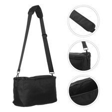 Black Nylon Speaker Carrying Case with Padded Interior Travel Organizer