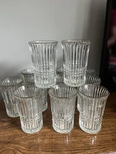 Vintage Ribbed Crystal Tumblers Set of 12 Libby Glasses