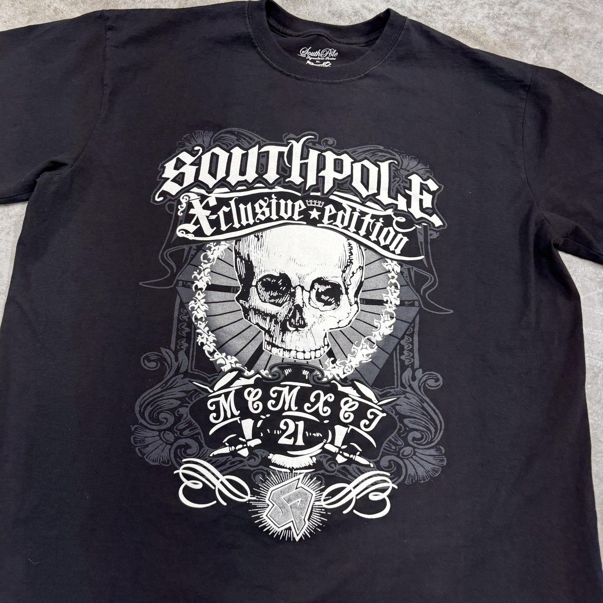 Southpole Shirt Mens 2XL Black Exclusive Edition Skull y2k grunge