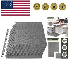 Puzzle Exercise Mat in, EVA Interlocking Foam Floor Tiles for Home Gym, Mat...