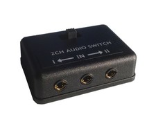 Audio switch box two channel AB A B stereo on off headphone switcher 1/8" 3.5...