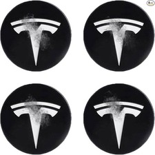 4 PCS Wheel Center Hub Cap Sticker for Model 3 / Model Y, Color: Black  White