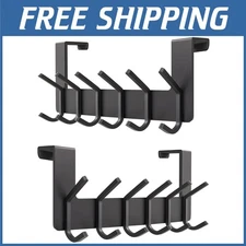 Matte Black Stainless Steel Door Hanger with 6 Hooks