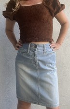 Vintage Y2K Tommy Hilfiger Jeans Light Blue Denim Pencil Skirt Sz 6
