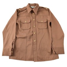 Vintage 1970s Levi's Panatela Tops Western Style Brown Button Up Shirt Made in U