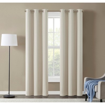Eclipse Corte Solid Blackout Curtains, Set of 2, 84 Inch Long Blackout Curtains