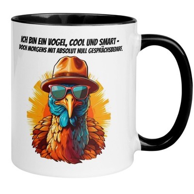 Tasse Vogel    Morgens Null Gesprächsbedarf    Lustiges Morgenmuffel Geschenk